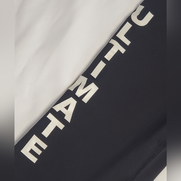 SOFFE DRI WOMENS CAPRI Black With White Letters ULTIMATE Warm Up Capri Leggings - Picture 2 of 4